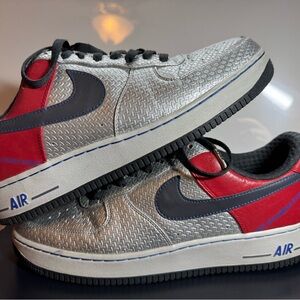 EUC Nike Air Force 1 PRM '07 in Silver and Anthracite SZ 11.5